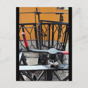 Old Steam Train Le Mastrou Wagon Crank Postkarte