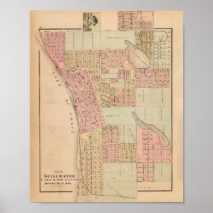Old Stillwater MN Map (1874) Poster