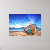 Old Stranded Ship Point Reyes, CA Leinwanddruck (Vorderseite)