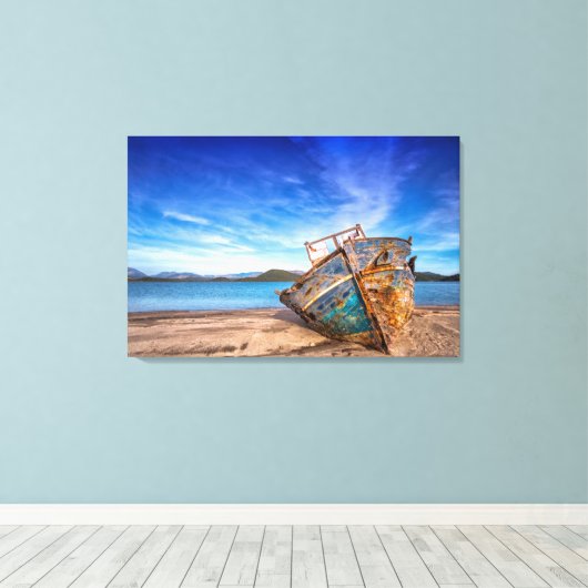 Old Stranded Ship Point Reyes, CA Leinwanddruck (Insitu (Holzboden))
