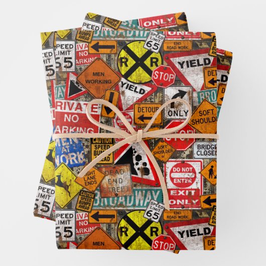 Old Street Signs Wrapping Paper Sheets Geschenkpapier Set (Beispiel)