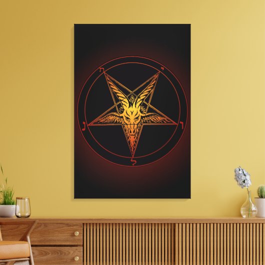 Old Style Baphomet Aflamme 24x36 Museumqualität Leinwanddruck (Insitu (Wohnzimmer))