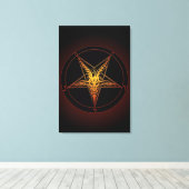 Old Style Baphomet Aflamme 24x36 Museumqualität Leinwanddruck (Insitu (Holzboden))