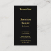 Old Style Black and Gold Script Trendtypografie Visitenkarte (Rückseite)