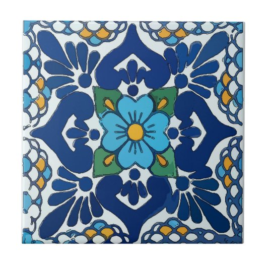 Old Style Blue Spanish Tile Fliese (Vorderseite)
