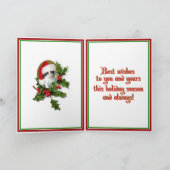 Old Style Christmas Kitten Feiertagskarte (Innenseite)