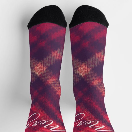 Old Style Classic Weihnachten Karierter Urlaub Cre Socken (Oben)