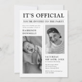 Old Style Newspaper Foto Geburtstagsparty Einladung (Rückseite)