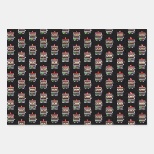 Old Style One Arted Bandit Slot Machine Gambling Geschenkpapier Set (Vorderseite)