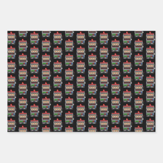 Old Style One Arted Bandit Slot Machine Gambling Geschenkpapier Set (Vorderseite 3)