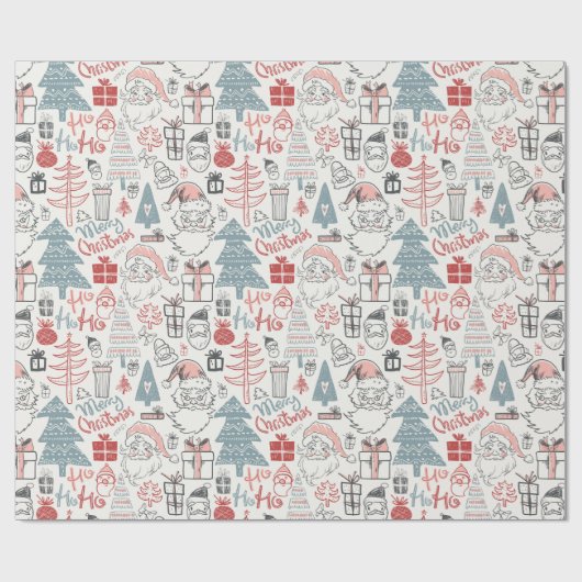 Old Style Scribbled Weihnachten Geschenkpapier (Flach)