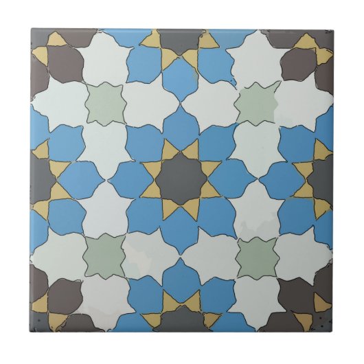 Old Style Spanish Tile Blues Fliese (Vorderseite)