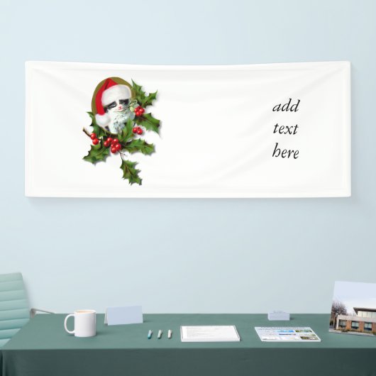 Old Style Vintage Weihnachts Kitten Banner (Messe)