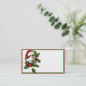 Old Style Vintage Weihnachts Kitten Visitenkarte (Stehend Vorderseite)