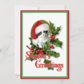 Old Style Weihnachten Kitten Jahreszeit Grüße Einladung (Vorderseite)