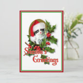 Old Style Weihnachten Kitten Jahreszeit Grüße Einladung (Stehend Vorderseite)