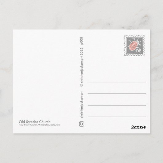 Old Swedes Church, Wilmington, Delaware Postkarte (Rückseite)