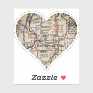 Old Taos New Mexico Karte Aufkleber