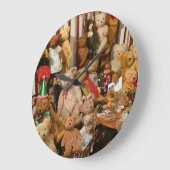 Old Teddy Bears Collection Große Wanduhr (Winkel)