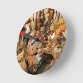 Old Teddy Bears Collection Runde Wanduhr (Winkel)