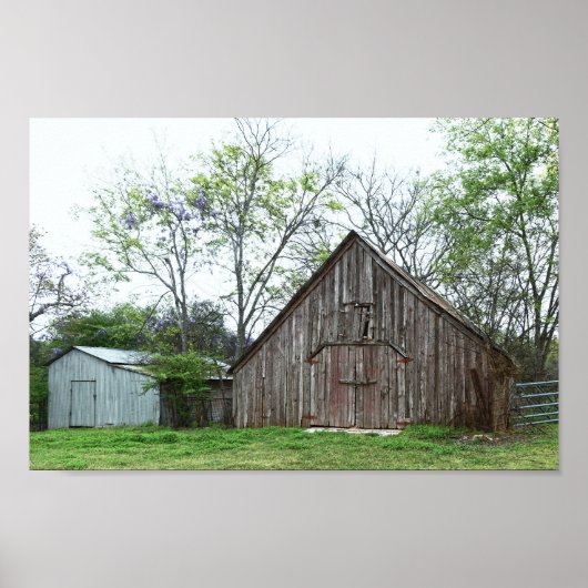 Old Texas Barn und Shed Poster (Vorne)