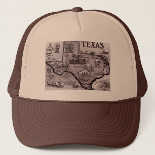 Old Texas Cartoon Map Truckerkappe