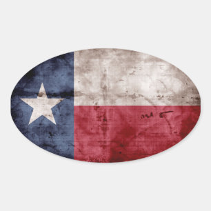 Old Texas Flag Ovaler Aufkleber