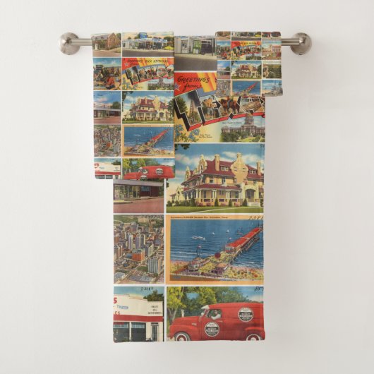 Old Texas Postkarten Handtuch Badhandtuch Set (Insitu)