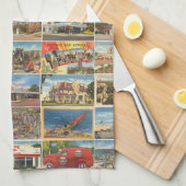 Old Texas Postkarten Küchentücher (Viertel Falte)