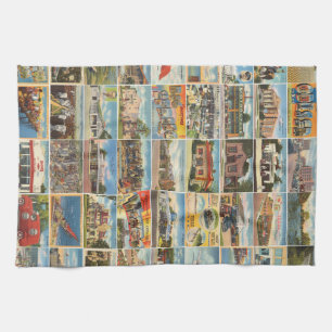 Old Texas Postkarten Küchentücher