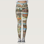 Old Texas Postkarten Leggings (Vorderseite)