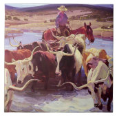 "Old Texas" von W Herbert Dunton Fliese (Vorderseite)