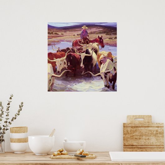 "Old Texas" von W Herbert Dunton Poster (Küche)