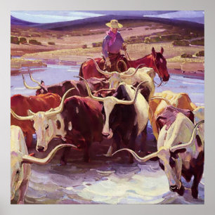 "Old Texas" von W Herbert Dunton Poster