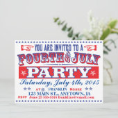 Old Time Amerikanische Unabhängigkeitstag Party Ei Einladung (Stehend Vorderseite)