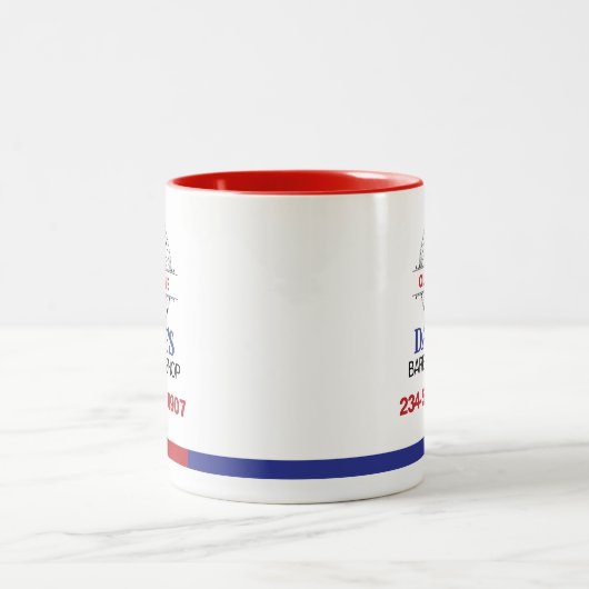 Old Time Barber Shop Zweifarbige Tasse (Mittel)