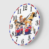 Old Time Barbershop Quartett Cartoon Clock Große Wanduhr (Winkel)