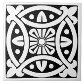 Old Time Classic: Black and White Traditional Fliese (Vorderseite)