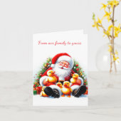 Old Time Duck Family Faltkarte Karte (Gelbe Blume)