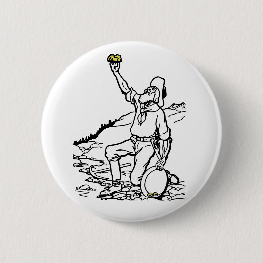 Old Time Gold Miner Prospector Button (Vorderseite)