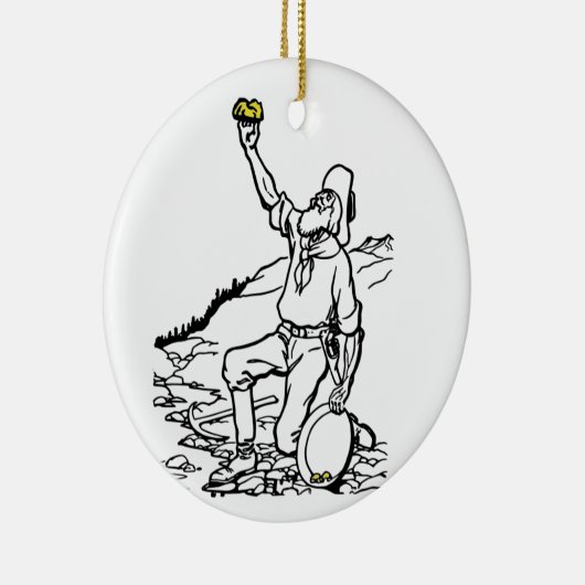Old Time Gold Miner Prospector Keramik Ornament (Rechts)