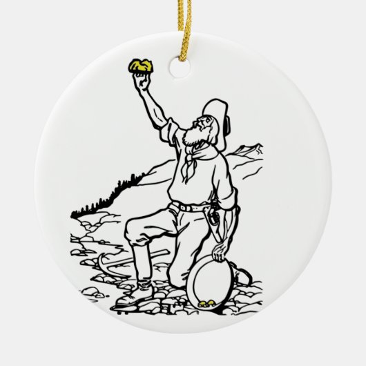 Old Time Gold Miner Prospector Keramik Ornament (Vorne)