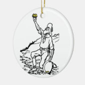 Old Time Gold Miner Prospector Keramik Ornament (Links)