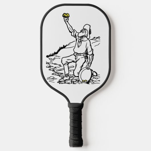 Old Time Gold Miner Prospector Pickleball Schläger (Vorderseite)
