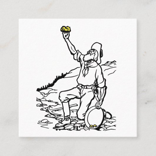 Old Time Gold Miner Prospector Quadratische Visitenkarte (Vorderseite)