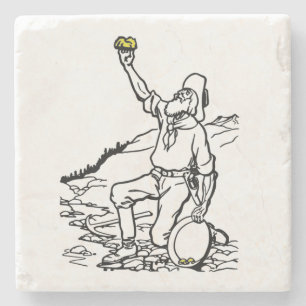 Old Time Gold Miner Prospector Steinuntersetzer