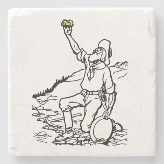 Old Time Gold Miner Prospector Steinuntersetzer (Vorderseite)