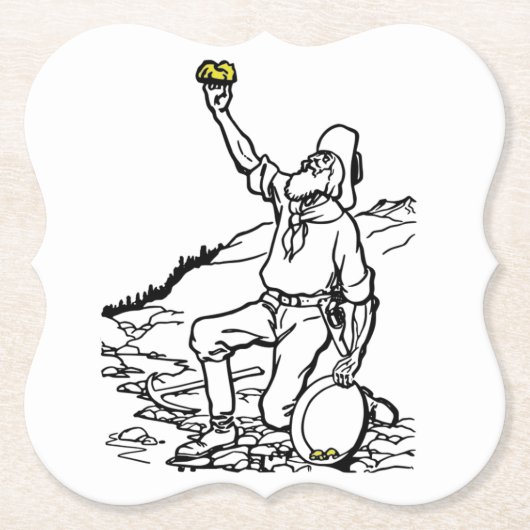 Old Time Gold Miner Prospector Untersetzer (Vorderseite)