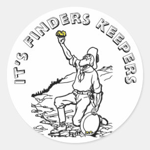 Old Time Gold Prospector Runder Aufkleber