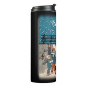 Old Time Group Street Preformers Schnee-Musiknoten Thermosbecher (Nach links gedreht)